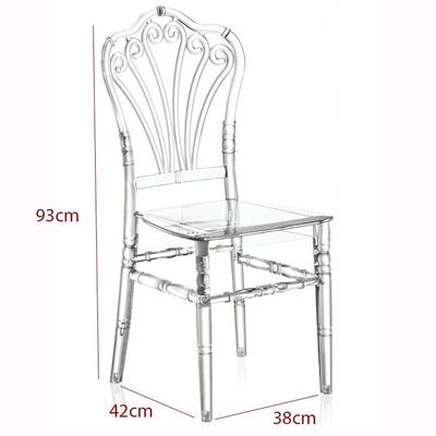 Maple Home Modern Acrylic Dining Chair Transparent Crystal Bamboo Chair Armless Clear Stool Backrest Kitchen Living Wedding Event Reception Furniture