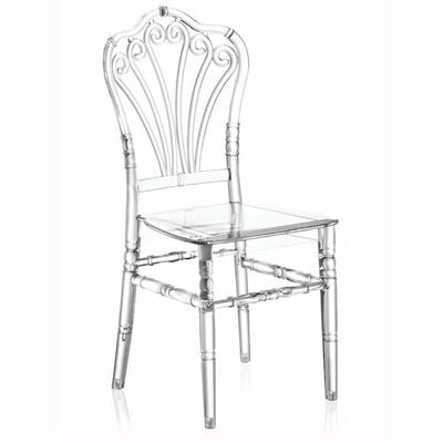 Maple Home Modern Acrylic Dining Chair Transparent Crystal Bamboo Chair Armless Clear Stool Backrest Kitchen Living Wedding Event Reception Furniture