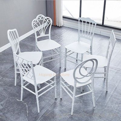 Maple Home Modern Plastic Dining Chair Stacking Bamboo Chair Armless Clear Stool Backrest Kitchen Living Wedding Event Reception Furniture