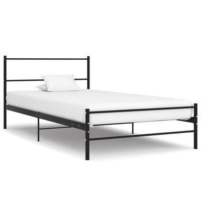 Bed Frame Black Metal 140x200 cm