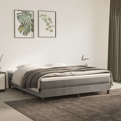 Bed Frame Light Grey 180x200 cm King Velvet