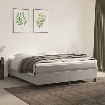 Bed Frame Light Grey 180x200 cm King Fabric