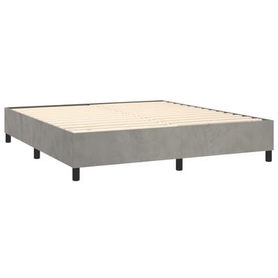 Bed Frame Light Grey 180x200 cm King Fabric