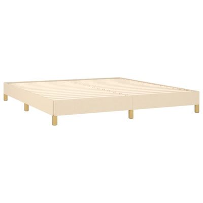 Bed Frame Cream 180x200 cm King Fabric