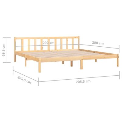 Bed Frame with Headboard Light Grey 180x200 cm King Fabric