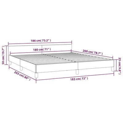 Bed Frame with Headboard Light Grey 180x200 cm King Velvet