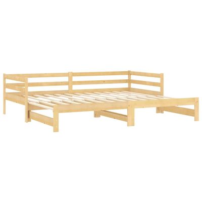 Pull-out Day Bed Grey Solid Pinewood 2x