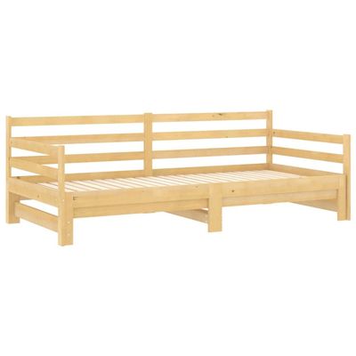 Bed Frame Grey Solid Wood Pine 90x200 cm