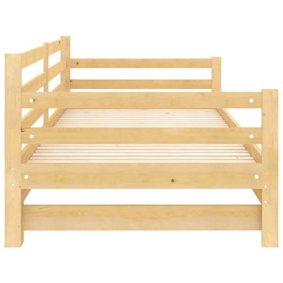 Bed Frame Grey Solid Wood Pine 90x200 cm