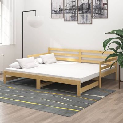 Bed Frame Grey Solid Wood Pine 90x200 cm