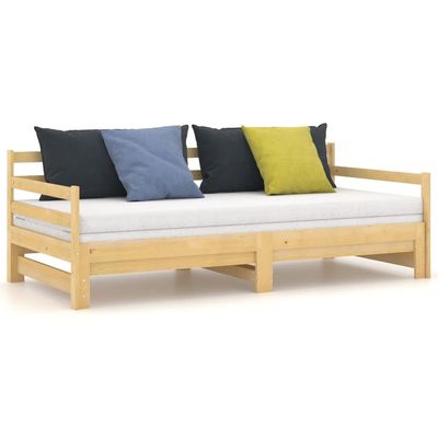 Bed Frame Grey Solid Wood Pine 90x200 cm