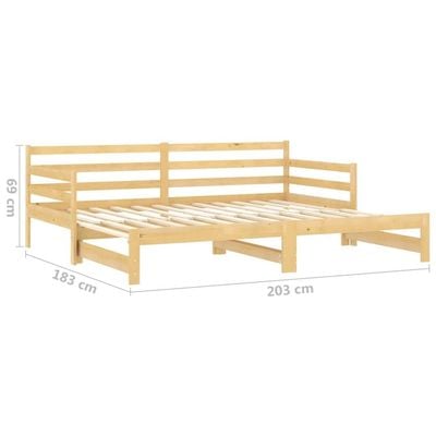 Bed Frame Grey Solid Wood Pine 90x200 cm