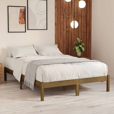 Bed Frame Honey Brown Solid Wood Pine 90x200 cm