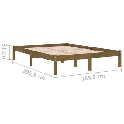 Bed Frame Honey Brown Solid Wood Pine 90x200 cm