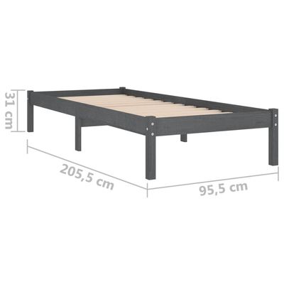 Bed Frame Solid Wood Pine 120x200 cm