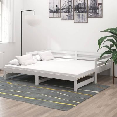 Bed Frame Black Solid Wood Pine 120x200 cm