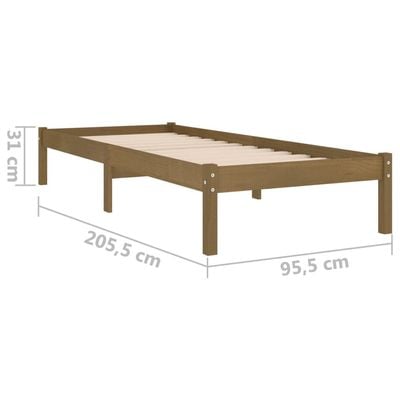 Bed Frame White Solid Wood Pine 140x200 cm