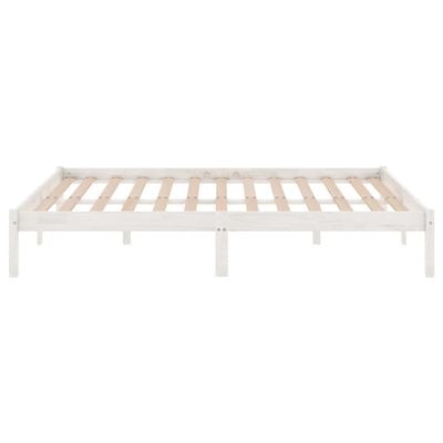 Bed Frame Grey Solid Wood Pine 140x200 cm