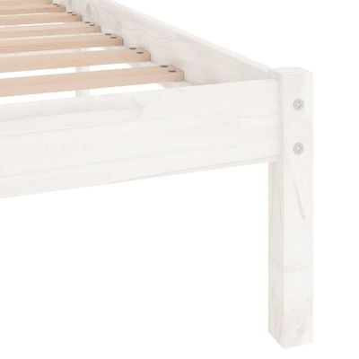 Bed Frame Grey Solid Wood Pine 140x200 cm