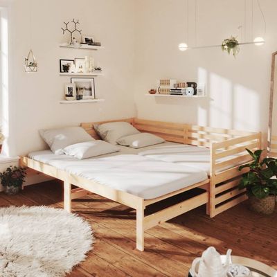 Bed Frame Honey Brown Solid Wood Pine 140x200 cm