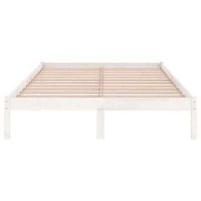 Bed Frame White Solid Wood 150x200 cm Queen Size