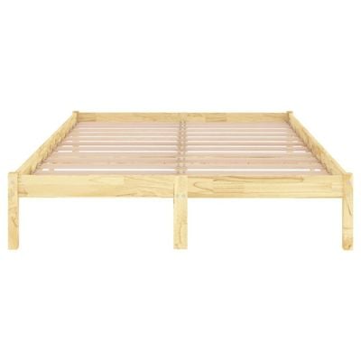 Bed Frame Grey Solid Wood Pine 160x200 cm