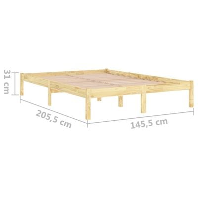 Bed Frame Grey Solid Wood Pine 160x200 cm