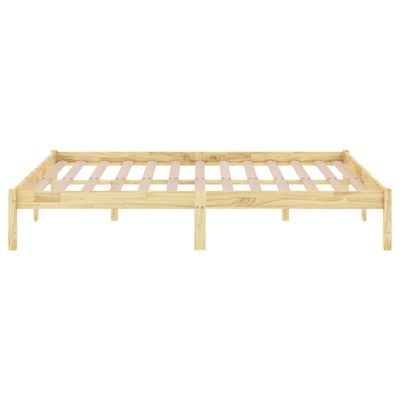 Bed Frame Grey Solid Wood Pine 160x200 cm