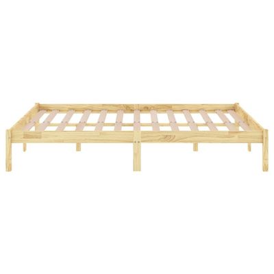 Bed Frame Grey Solid Wood Pine 160x200 cm