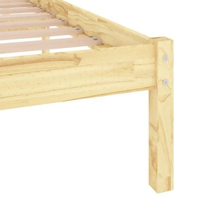 Bed Frame Grey Solid Wood Pine 160x200 cm