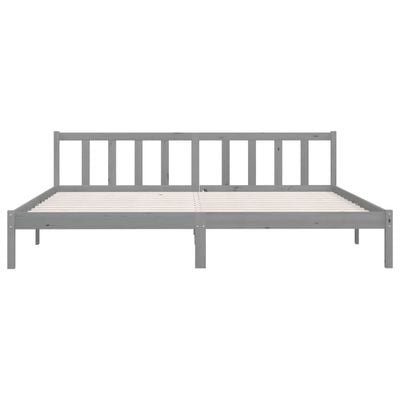 Bed Frame Black Solid Wood Pine 160x200 cm