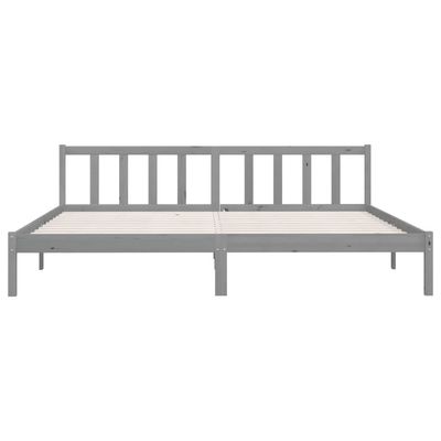 Bed Frame Black Solid Wood Pine 160x200 cm