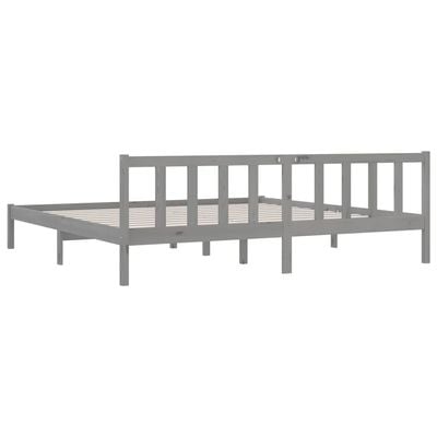 Bed Frame Black Solid Wood Pine 160x200 cm