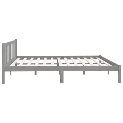 Bed Frame Black Solid Wood Pine 160x200 cm