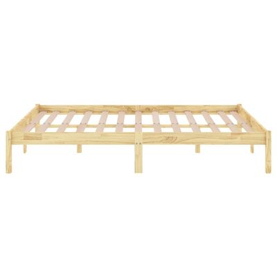 Bed Frame White Solid Wood Pine 200x200 cm