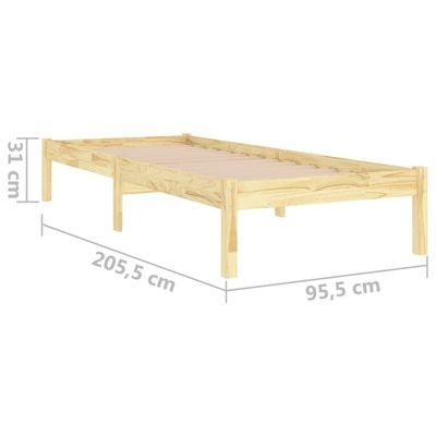 Bed Frame Honey Brown Solid Wood Pine 200x200 cm