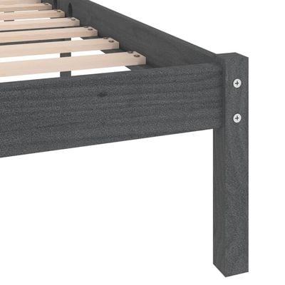 Bed Frame Black Solid Wood Pine 200x200 cm