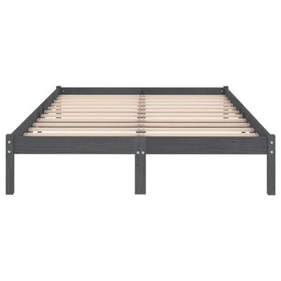 Bed Frame Black Solid Wood Pine 200x200 cm