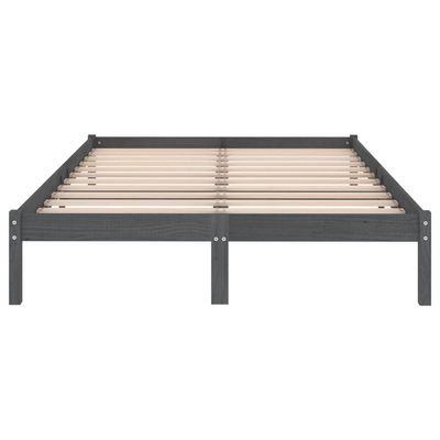 Bed Frame Black Solid Wood Pine 200x200 cm