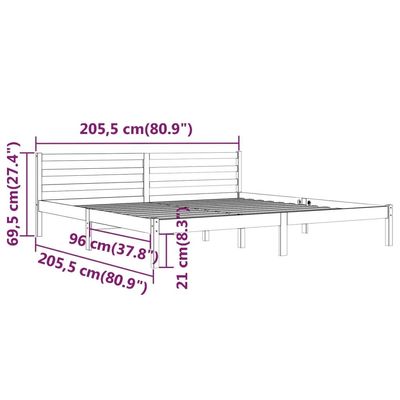 Bed Frame White Solid Pinewood 90x200 cm