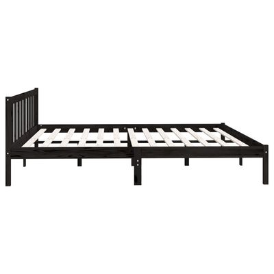 Bed Frame Black Solid Pinewood 90x200 cm