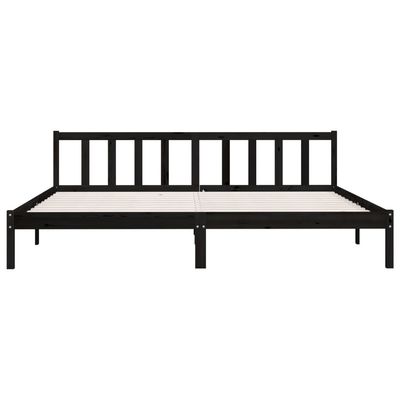 Bed Frame Black Solid Pinewood 90x200 cm