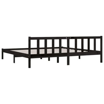 Bed Frame Black Solid Pinewood 90x200 cm