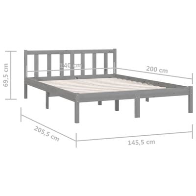 Bed Frame White Solid Pinewood 120x200 cm