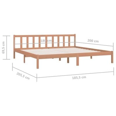 Bed Frame Grey Solid Pinewood 120x200 cm