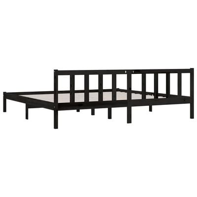 Bed Frame Black Solid Pinewood 120x200 cm