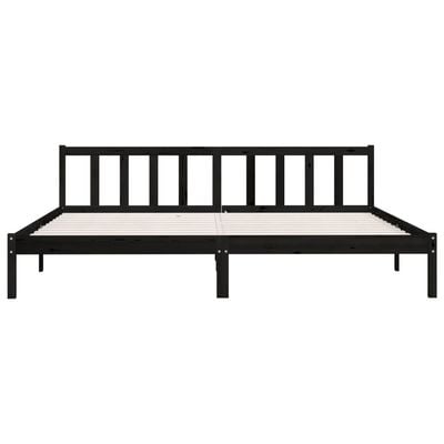 Bed Frame Black Solid Pinewood 120x200 cm