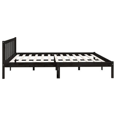 Bed Frame Black Solid Pinewood 120x200 cm