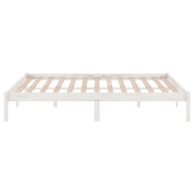 Bed Frame Grey Solid Pinewood 140x200 cm