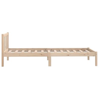 Bed Frame Black Solid Pinewood 140x200 cm